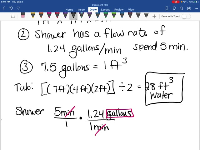 Example: Unit Conversions with Water Useage