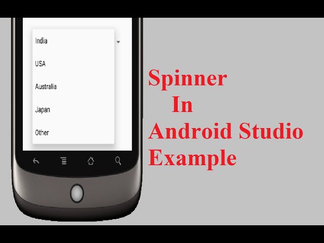 Spinner in android studio Example