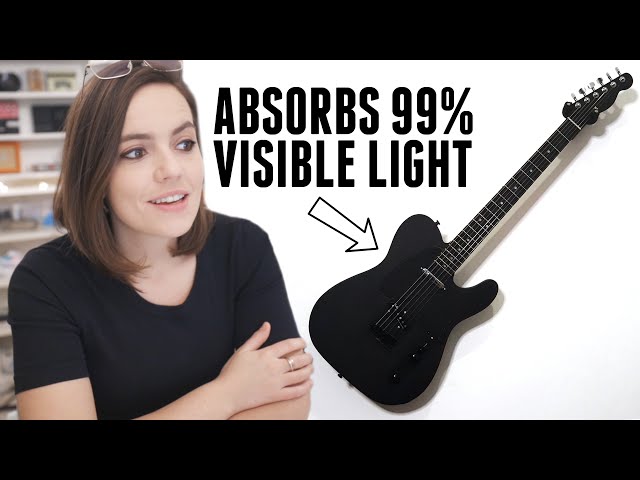 This Guitar ABSORBS Light, using the World's Blackest Paint (BLK 3.0)