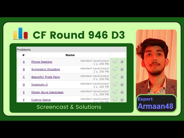 Codeforces Round 946 Div 3 | Screencast & Solutions | Armaan Dutt