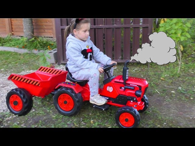 Funny kids Unboxing And Assembling The POWER Wheel Ride on Tractor Excavator Kids car
