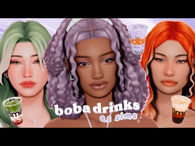 boba tea drinks as sims 🧋💕 + CC links ♡ the sims 4: create a sim