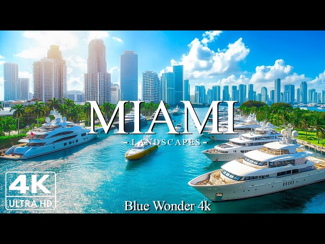 Miami 4k - Relaxing Music With Beautiful Natural Landscape - Amazing Nature