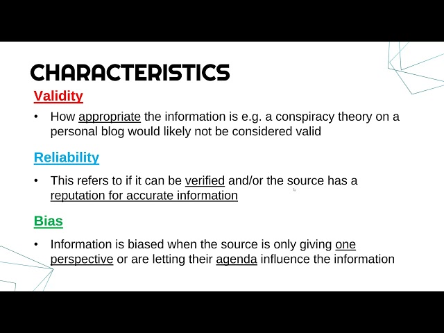 Characteristics that increase the Quality of Information