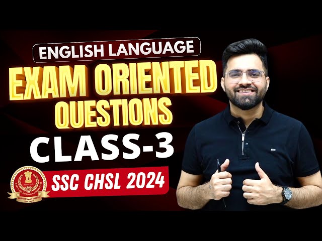 (Class -3) | SSC CHSL 2024 | English Classes | Previous Year Questions | Tarun Grover