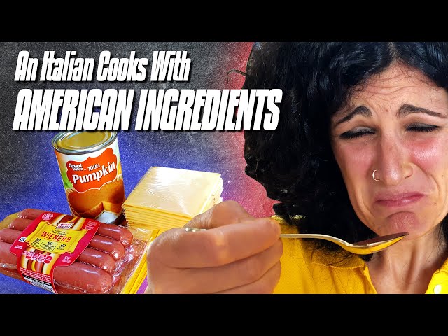 An Italian Tries to Cook with American Ingredients | Pumpkin, American Cheese & Hot Dog Challenge