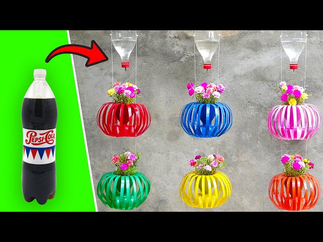 Ideas Vertical Hanging Lantern Portulaca Pots Self Watering for Old Walls From Plastic Bottles