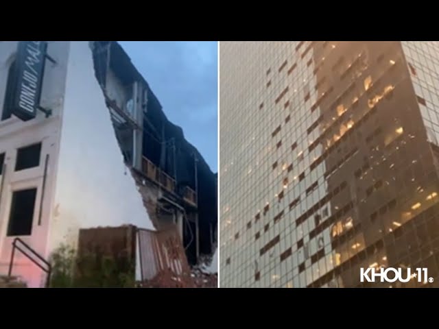 Video shows downtown Houston damage after violent thunderstorm