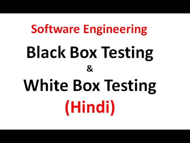 Black Box Testing & White Box Testing in Hindi #13 || Software Engineering || MCS034 || BCS051