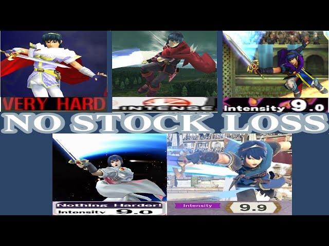 All Marth Classic Mode - Melee to Ultimate (Hardest Difficulty) No stock loss
