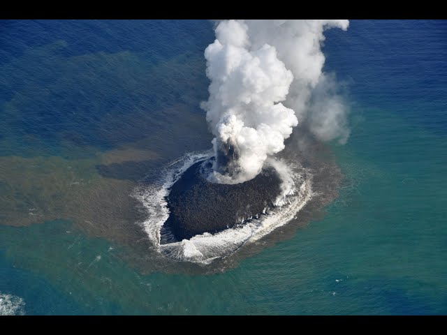 The spectacular birth and rise of a new volcanic island south of Japan (Nishinoshima)