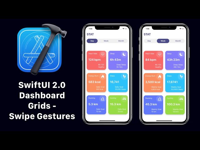 SwiftUI 2.0 Dashboard - Grids - Tab View With Swipe Gestures - Xcode 12 - SwiftUI 2.0 Tutorials