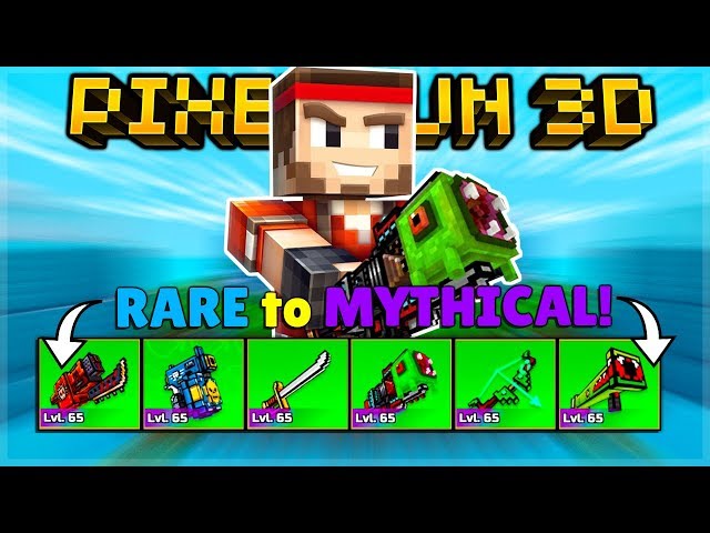 Pixel Gun 3D | I Turned RARE weapons to Level 65 MYTHICAL OMG! Insane heavy!