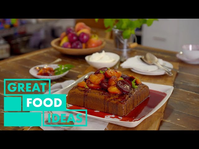 Chai Spiced Walnut & Treacle Cake With Baked Plums | FOOD | Great Home Ideas