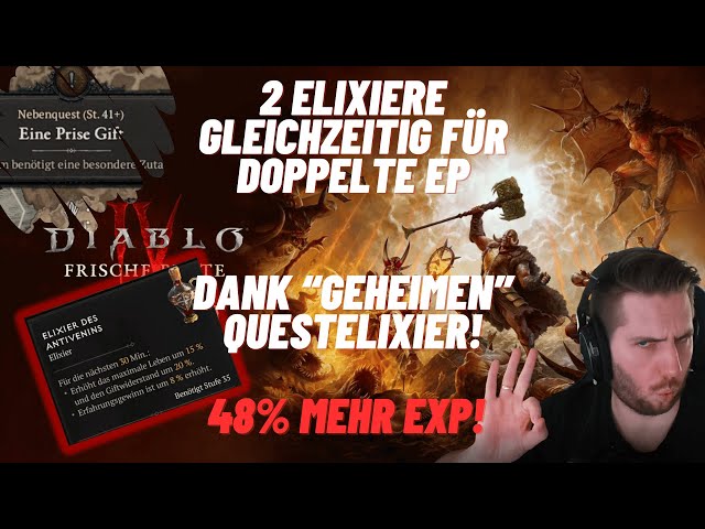 Diablo 4 - Schneller leveln DANK 48% MEHR EXP mit zusätzlichem ELIXIER! - LEVEL Guide