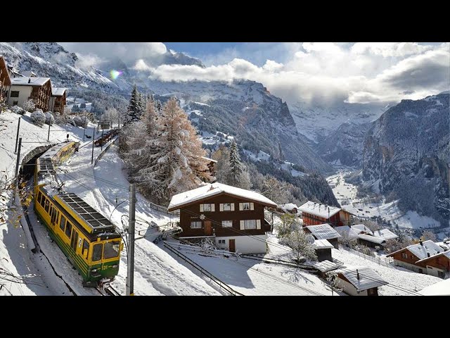 Wengen, Lauterbrunnen 4K - The Dream Village of Switzerland - Travel Vlog, Walking Tour, 4K Video