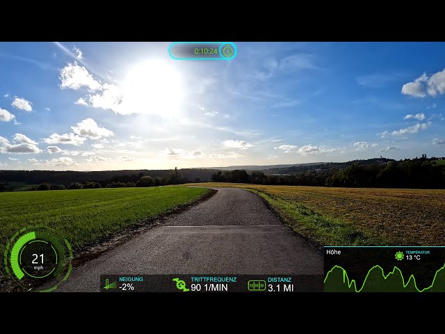1 hour Autumn🚴🏽‍♂️🍂🍁🌞Indoor Cycling Workout with mph Display Ultra HD