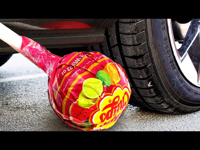 Crushing Crunchy & Soft Things by Car! - EXPERIMENT: Massive Lollipop vs CAR vs FOOD