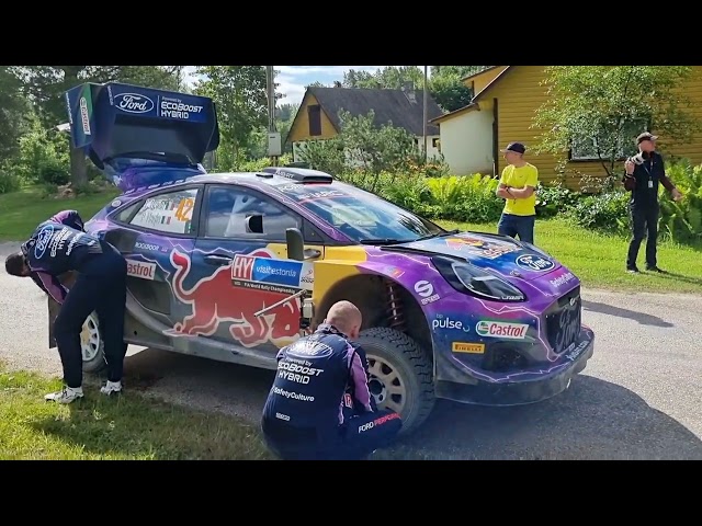 WRC Rally Estonia 2022 Breen swaps wheels before ss4 where he   went off