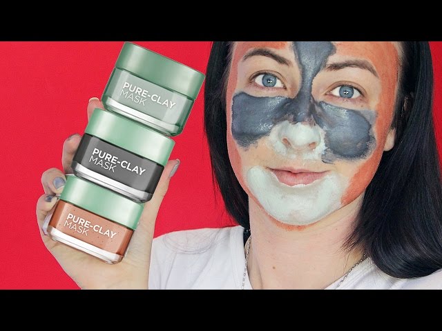 L'Oreal Pure-Clay Face Masks | Review + Demo | Drugstore Mask