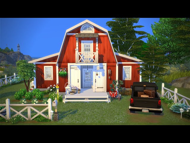SMALL BARN HOUSE (BRINDLETON BAY) + STORY 🏡 SIMS 4 SPEED BUILD STOP MOTION (NO CC)