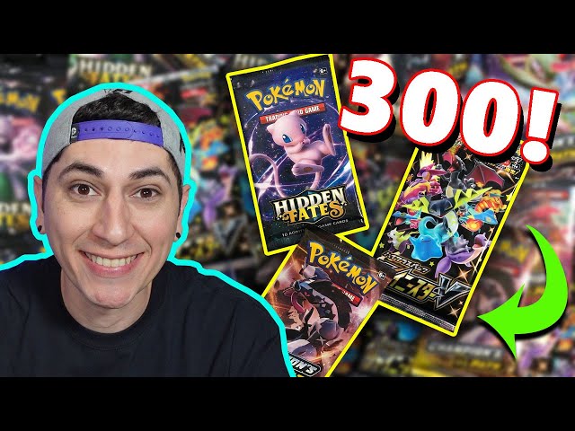 Opening 300 Packs of Hidden Fates, Shiny Star V & Champions Path!