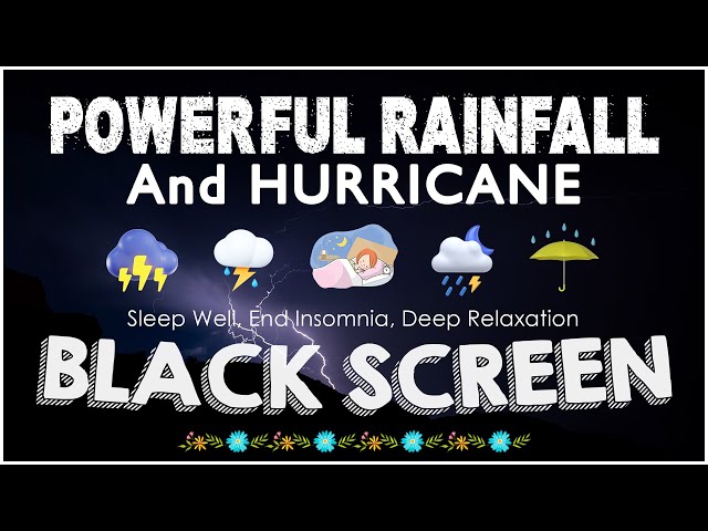 Sleep Well, End Insomnia, Deep Relaxation With POWERFUL RAINFALL & HURRICANE on Tin Roof at Night