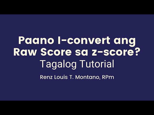 z-score for Beginners | TAGALOG Tutorial | Paano i-compute?
