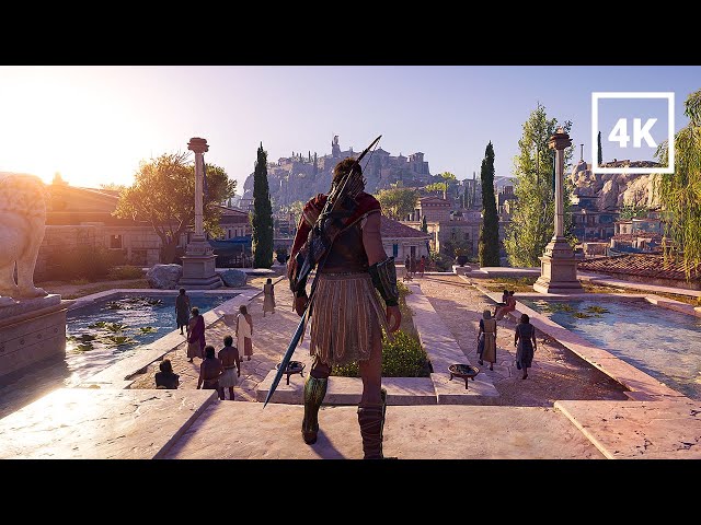 Walking Tour in Beautiful Ancient Athens City | AC Odyssey (4K Ultra Max Graphics)
