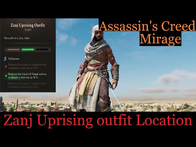 Early game Zanj outfit & schematics locations (AC Mirage)