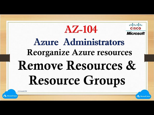 AZ - 104 Reorganize Azure resources, Remove Resources & Resource Groups Using PowerShell