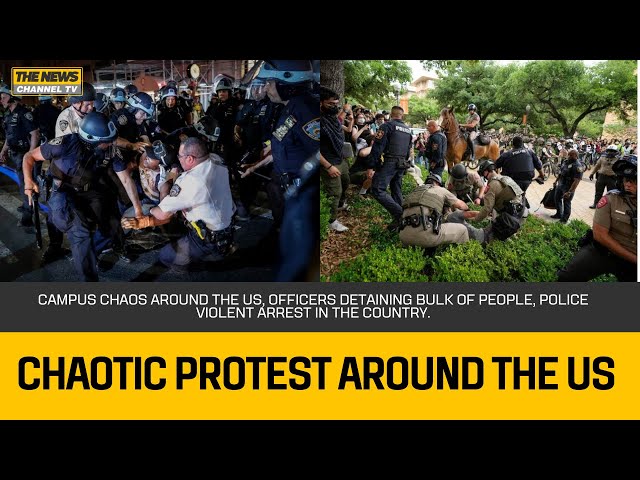 Campus chaos around the US, officers detaining bulk of people, police violent arrest in the country.