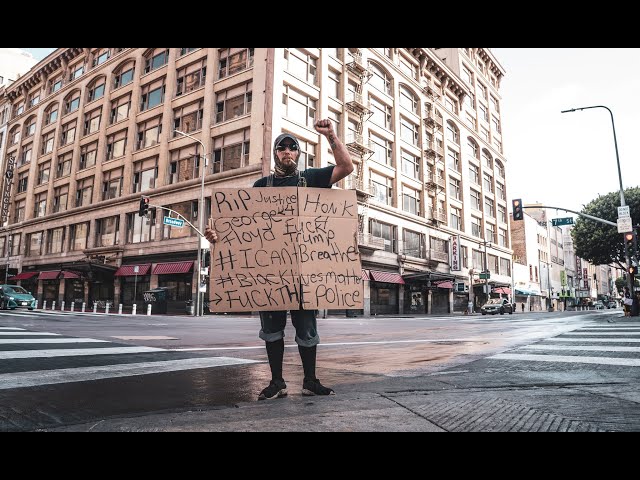 Homeless protester speaks up about George Floyd in LA