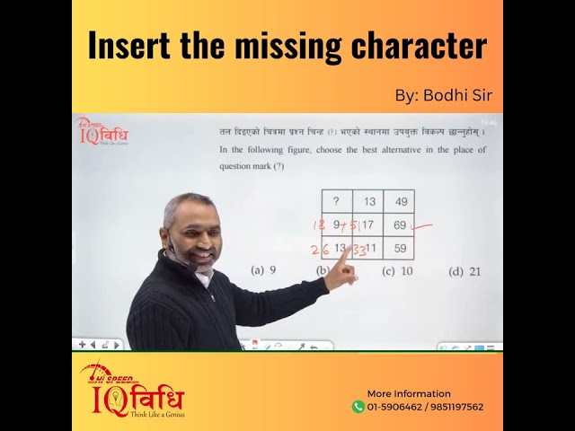 Insert the missing character (shortcut trick) By: Bodhi Sir. @IQVidhi #loksewa_iq_tricks