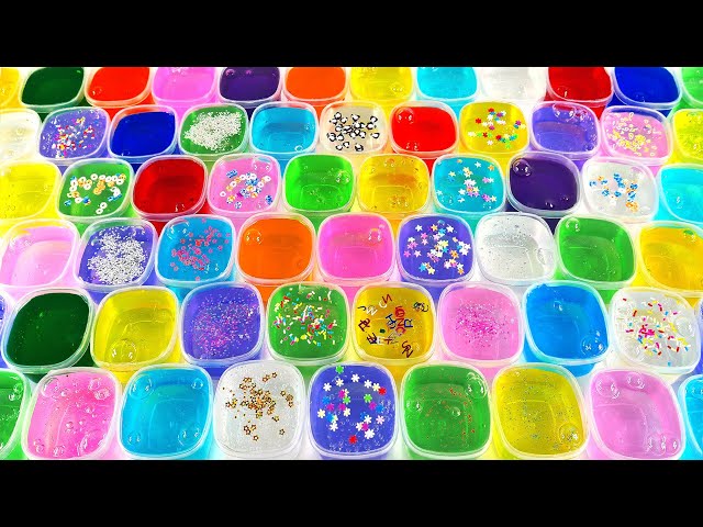 Satisfying Video l Mixing All My Slime Smoothie with Rainbow Glossy Slime Pool ASMR RainbowToyTocToc