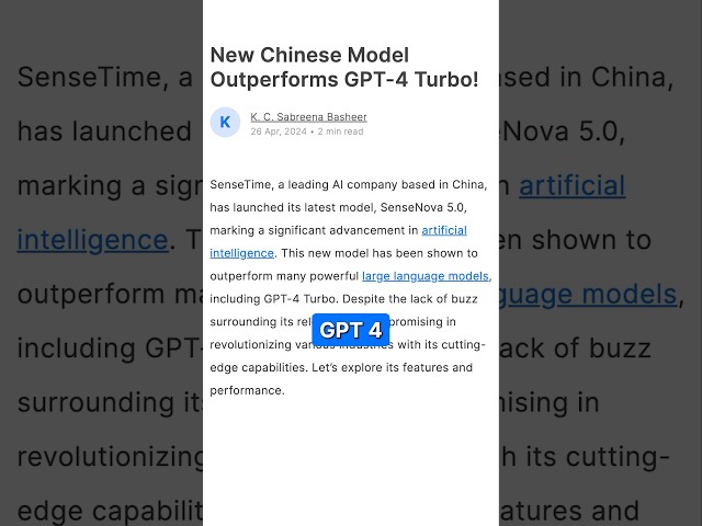 China AI Model beats GPT-4