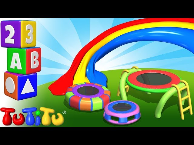 💛🧡💚Fun Toddler Colors Learning with TuTiTu Trampoline toy💚💜💙  TuTiTu Preschool and songs🎵