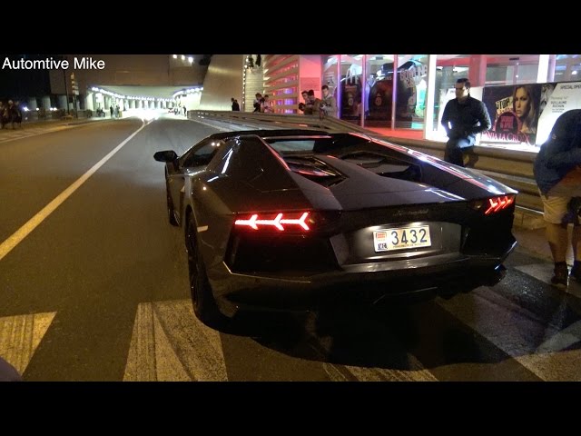 Flaming Lamborghini Aventador Roadster CHASED by police