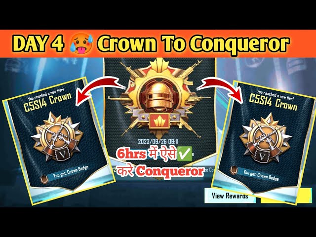 Day 4 🥵 Crown To Conqueror Best Strategy 😍| Conqueror rank push tips and tricks✅