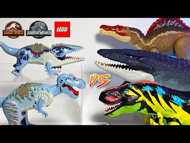 LEGO Dinosaurs VS Jurassic World! T-Rex Spinosaurus Mosasaurus Brachiosaurus Dimetrodon