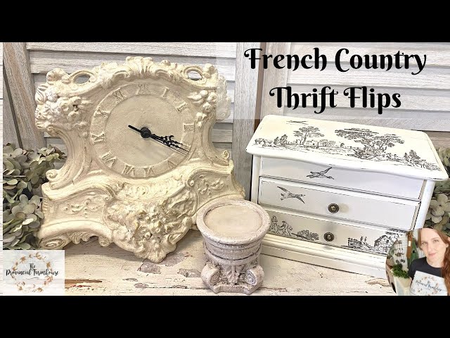 French Country Thrift Flips using NEW IOD Summer Release Stamp | Trash to Treasure | Upcycling