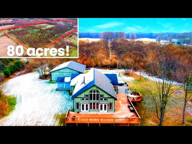 Michigan Cheap House and Land For Sale | 80 acres | $250k | Walk Trails | Barn | Large Family House