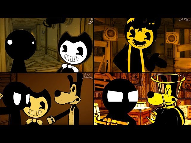 BENDY AND THE INK MACHINE CHAPTER 1-4 IN A NUTSHELL (Stickman vs BATIM Animation)