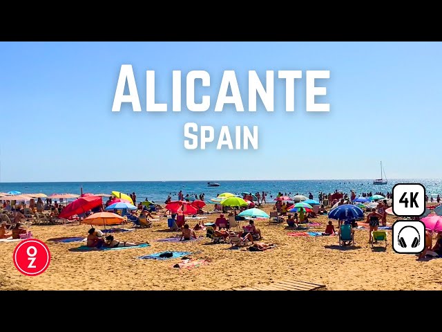ALICANTE - Spain 🇪🇸 4K Sunny Day Walking Tour ☀️ Beach & City Center