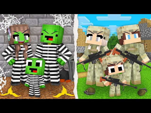 Mikey Family CRIMINALS vs JJ Family SNIPERS Battle in Minecraft (Maizen)