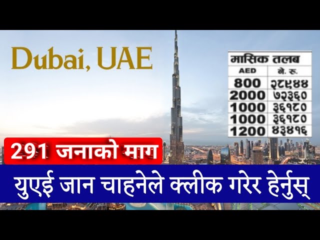 Dubai demand in Nepal 2024 | Dubai working Visa for Nepalese |