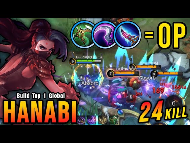 24 Kills!! Hanabi New Gold Lane Build 100% Deadly!! - Build Top 1 Global Hanabi ~ MLBB