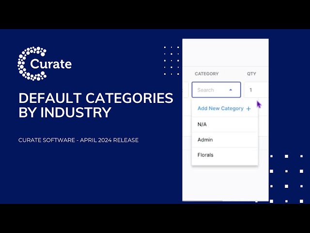 Default categories by industry - Curate Software April 2024 Release