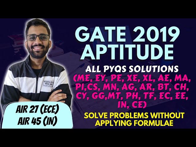 GATE 2019 APTITUDE PYQS || All Branches || PrepFusion || GATE 2024