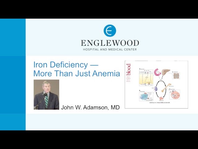 Iron Deficiency — More Than Just Anemia John W. Adamson, MD